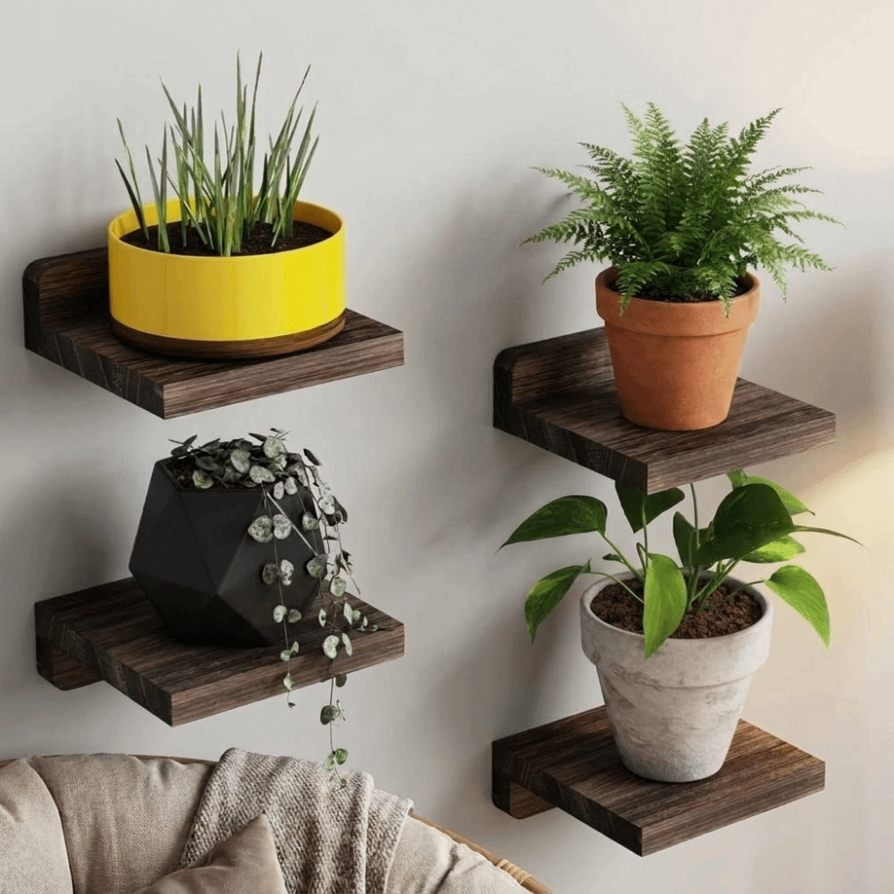 Floating Shelves - 4 STKS Houten kleine zwevende planken