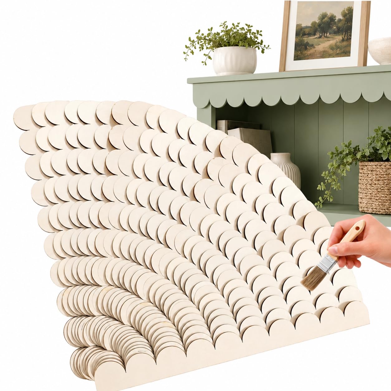 Home Decor Wall Molding - 12 stuks gegolfd houten sierlijst -