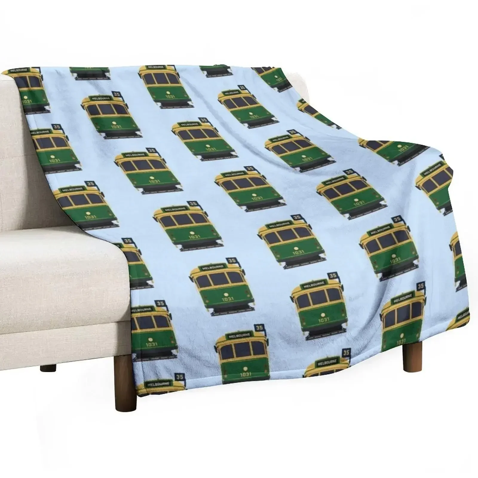 Home Decor Melbourne - Melbourne Tram, W-Klasse Vooraanzicht Dekentje Babybedje