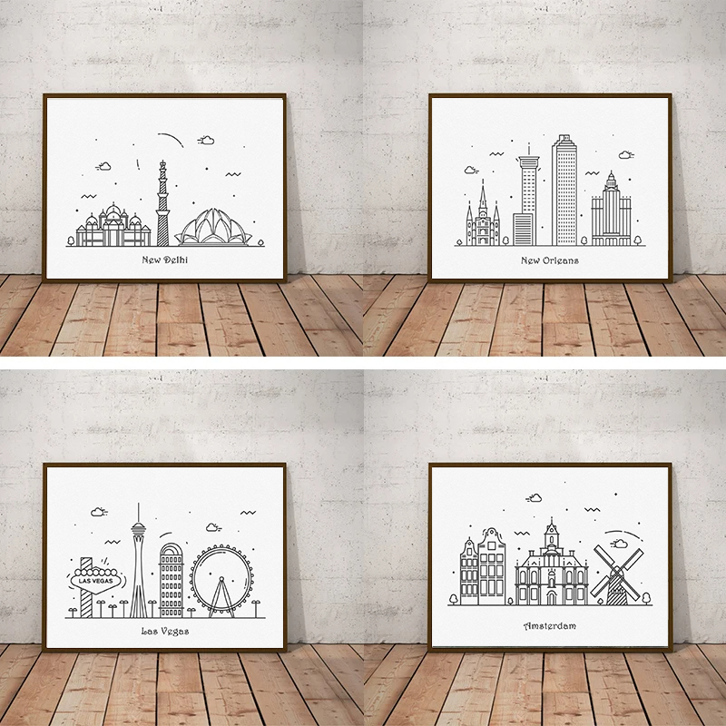 Home Decor New Orleans - Stadslijn Beijing Paris New Orleans Las