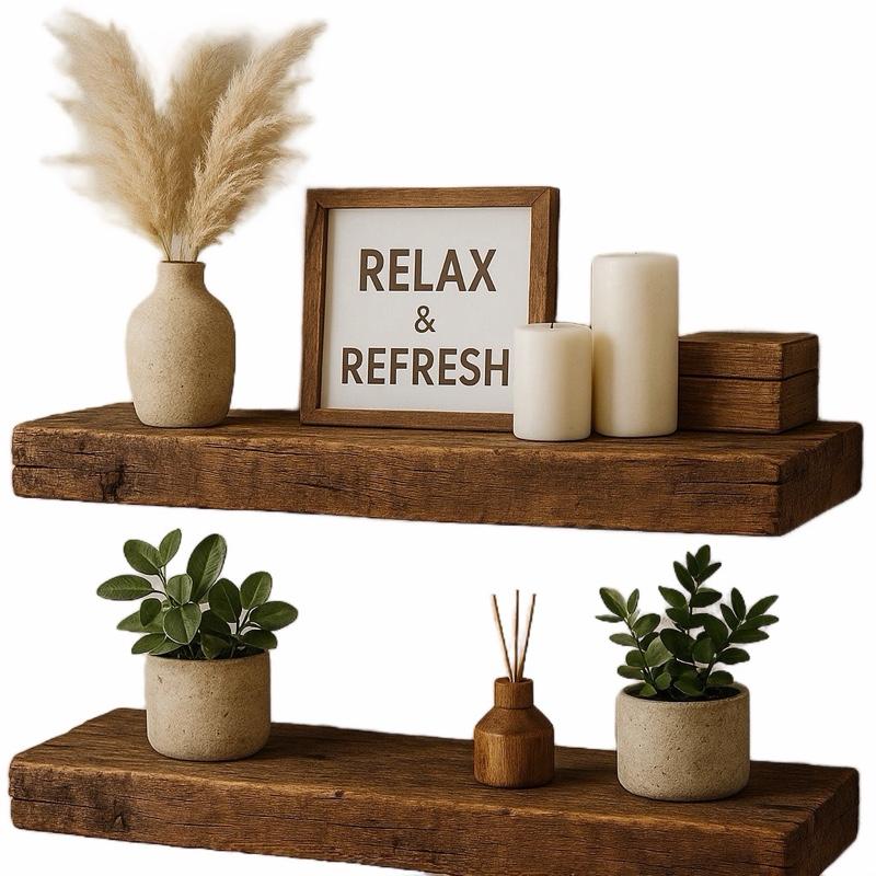 Floating Shelves - 2 stuks rustieke houten zwevende planken,