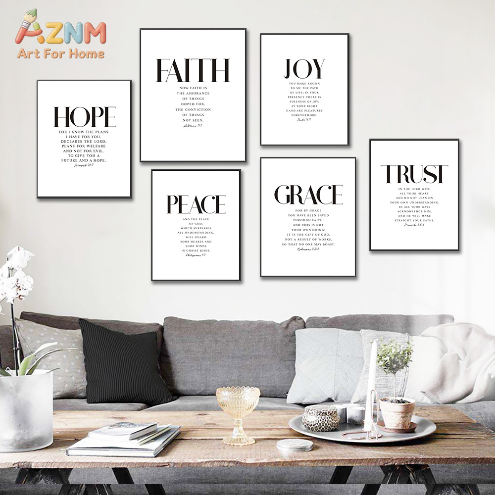 Home Decor Minimal - AZNM Geloof Hoop Vreugde Vrede Genade