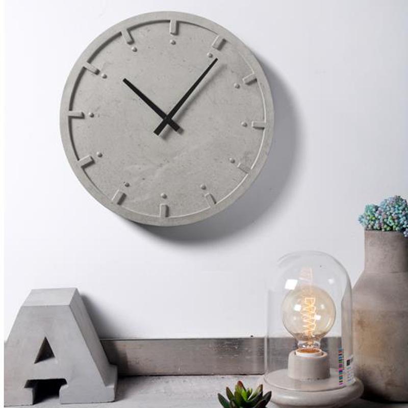 Home Decor Wall Molding - Circulaire Beton Wandklok Siliconen Mal Woonkamer