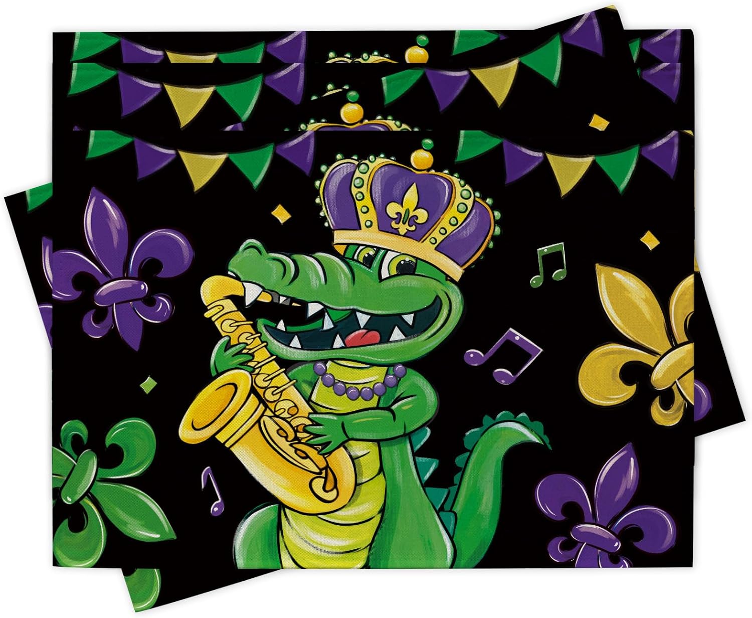 Home Decor New Orleans - Mardi Gras Alligator Placemats Set van