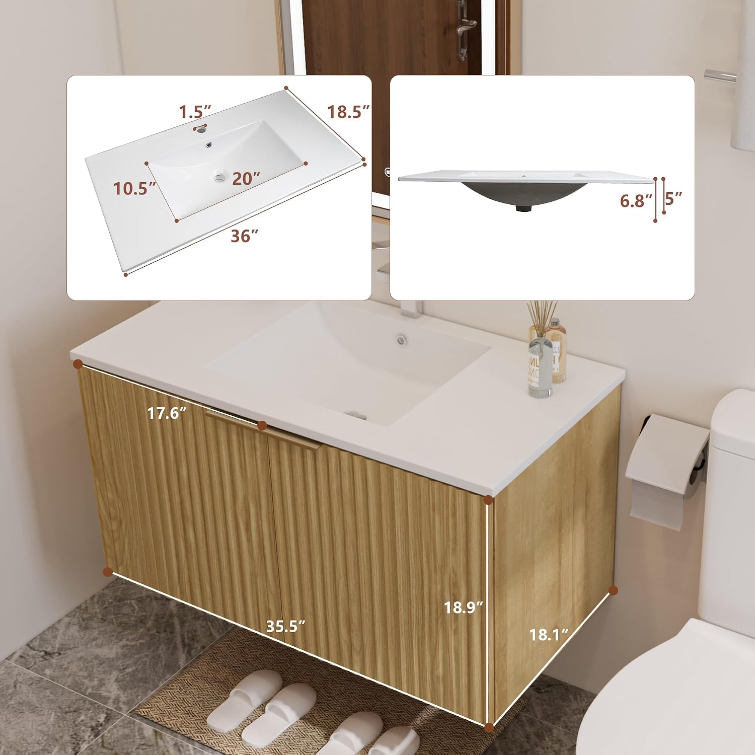 Moderne zwevende badkamermeube - Floating Shelves recensie en prijs