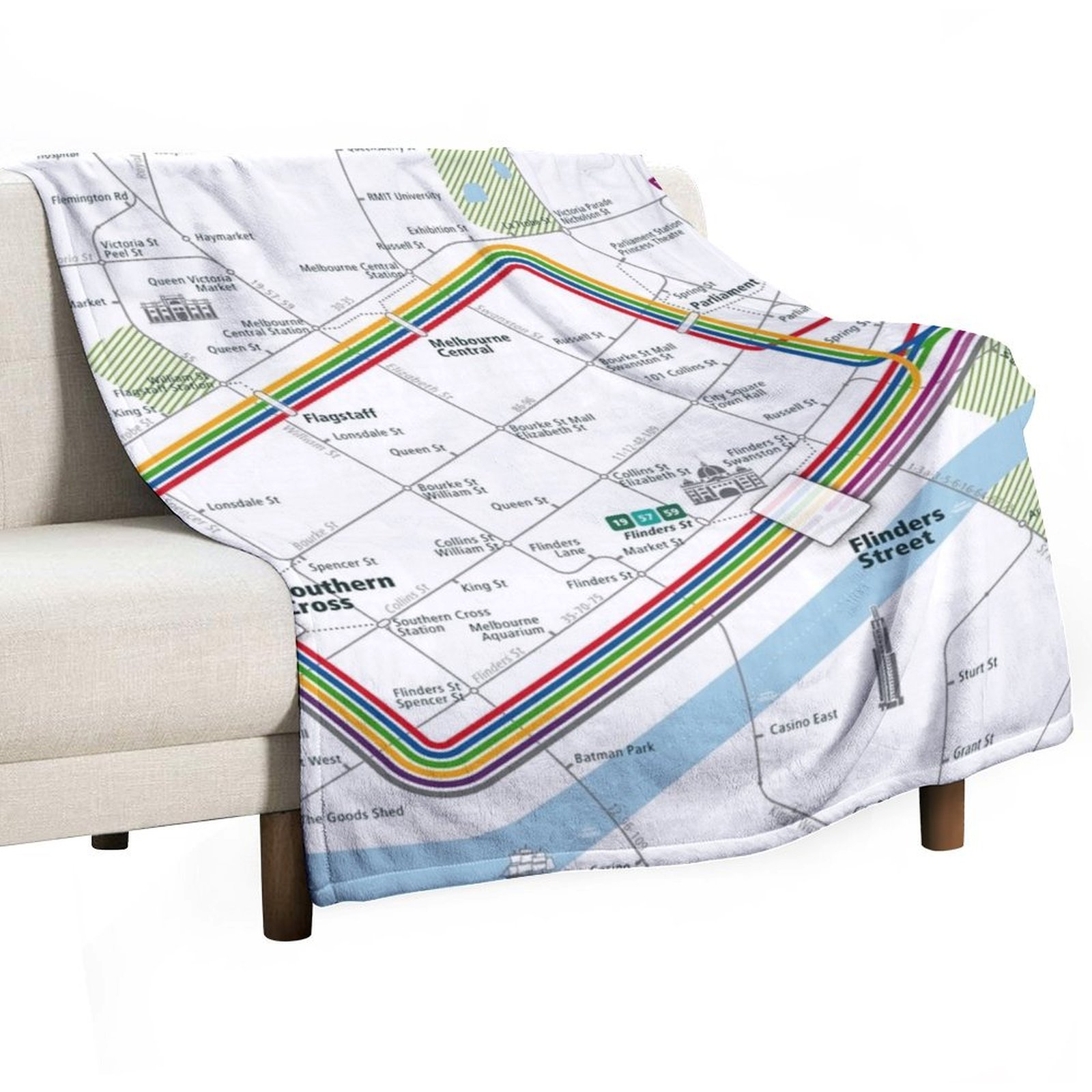 Melbourne City Rail Map Square - Home Decor Melbourne recensie en prijs