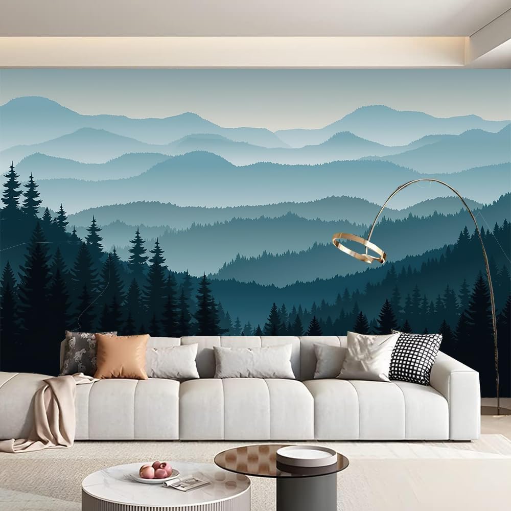 Minimalistisch bergbos wandkle - Home Decor Minimal recensie en prijs