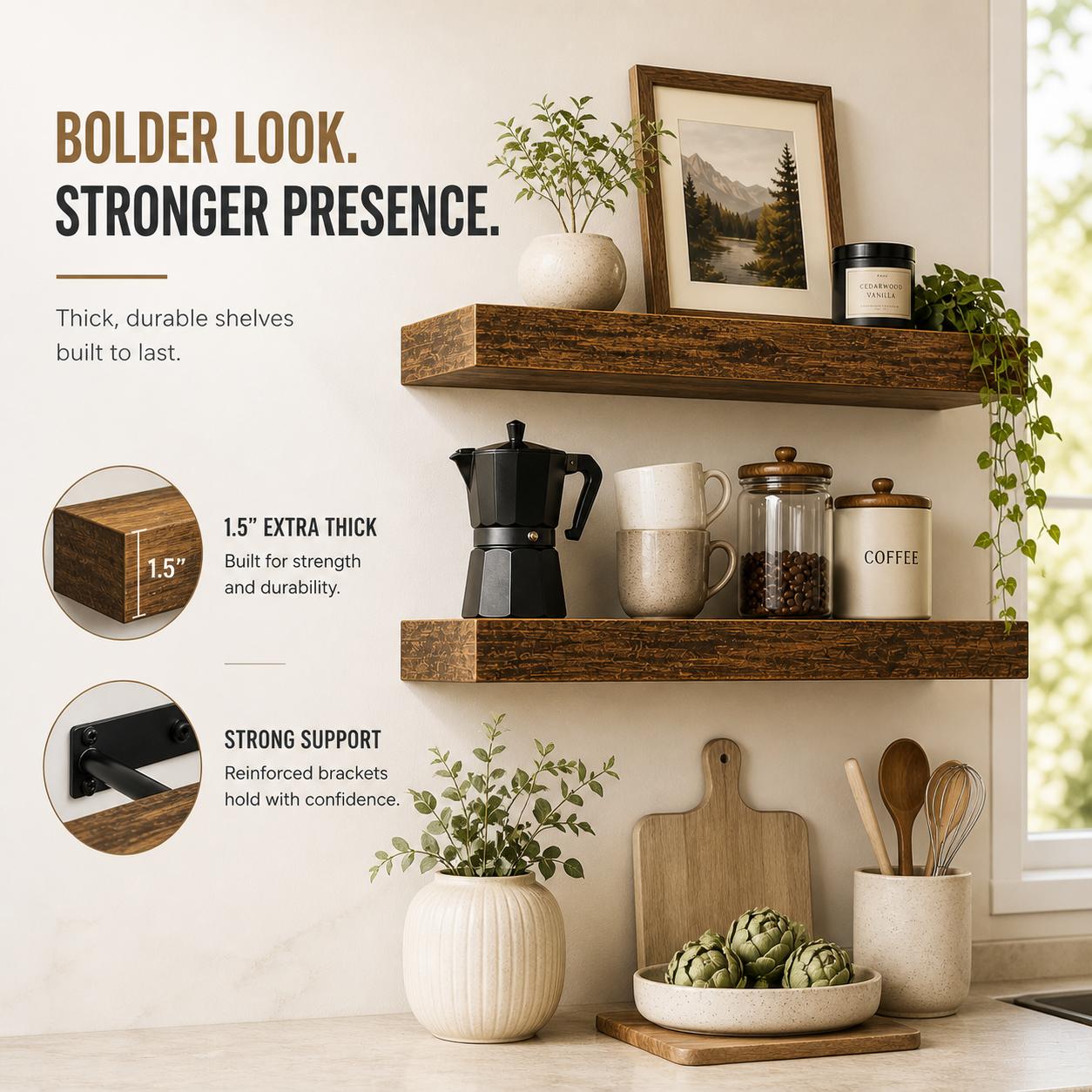 2 stuks rustieke houten zweven - Floating Shelves recensie en prijs