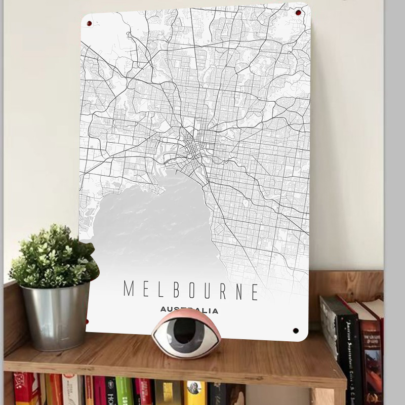 Melbourne stadskaart metalen m - Home Decor Melbourne recensie en prijs