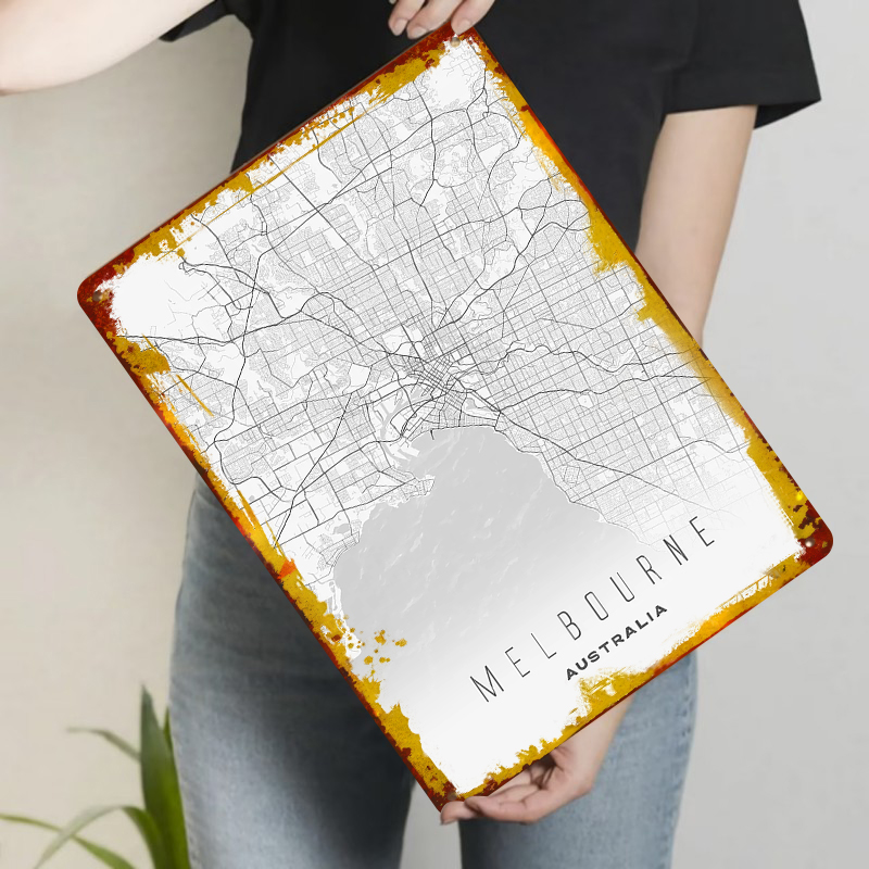 Melbourne stadskaart metalen m - Home Decor Melbourne recensie en prijs