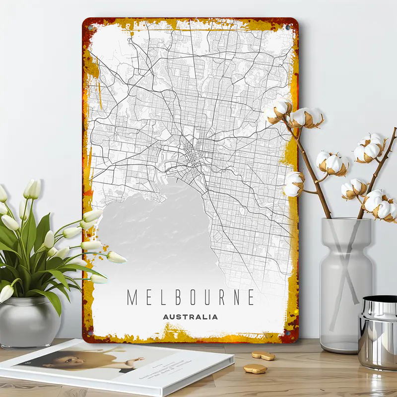 Melbourne stadskaart metalen m - Home Decor Melbourne recensie en prijs