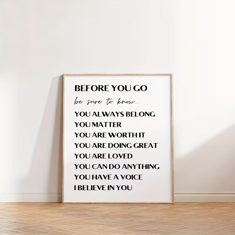 Modern Before You Go Inspirere - Home Decor Quotes recensie en prijs