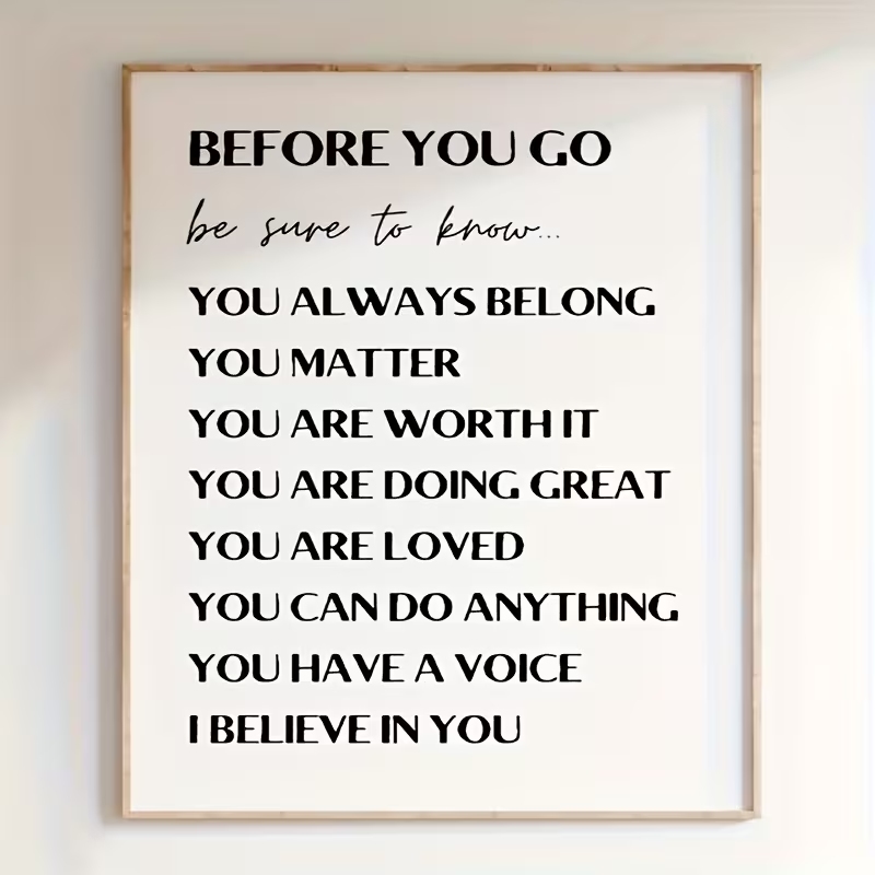 Modern Before You Go Inspirere - Home Decor Quotes recensie en prijs