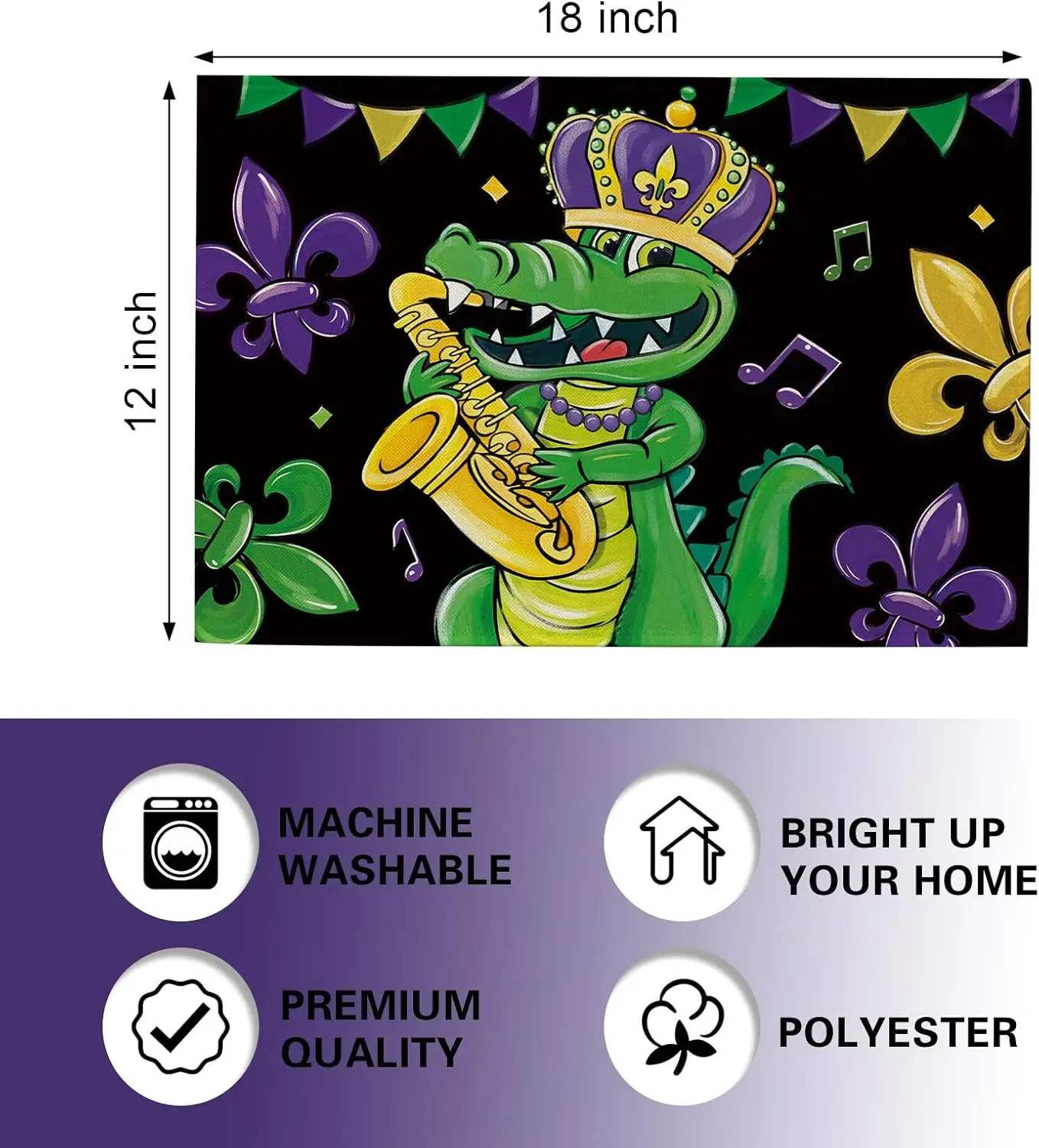 Mardi Gras Alligator Placemats - Home Decor New Orleans recensie en prijs